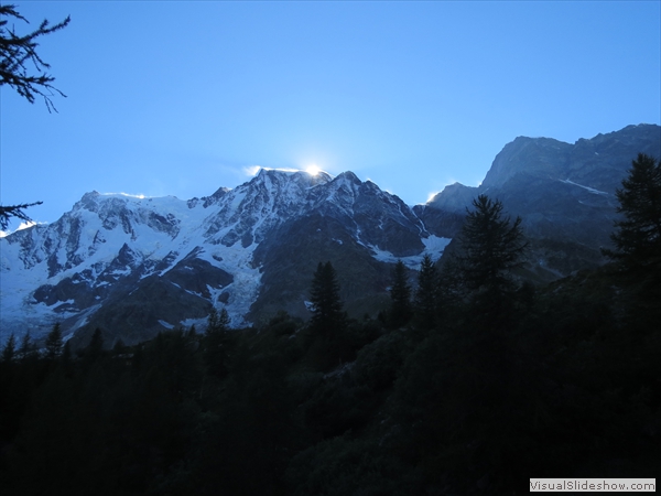 ...am Abend, letzter Blick: Signalkuppe, Dufourspitze (4634 m), Nordend, Jägerhorn, <br/>Gross Fillarhorn, Cima Jazzi 